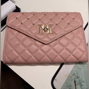Badgley Mischka Pink Quilted Clutch